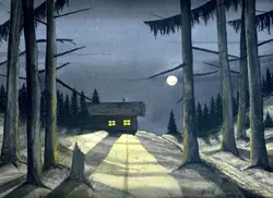 Hütte bei Nacht